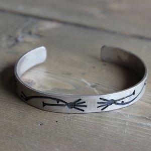 Navajo Sterling Silver Kokopelli Cuff Bracelet